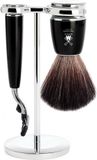 MÜHLE Rytmo Scheerset 3-delig Black Fibre en Gillette Mach3