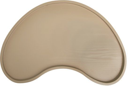 QUVIO Dienblad hout - Kidney tray - Organisch design - Decoratieve schaal - 45x24 cm - Taupe zandkleur