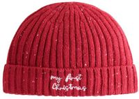 Next - My First Christmas geborduurde gebreide babymuts - Rood