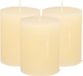 Atmosphera Stompkaars - 3x - ivoor wit - 7 x 9 cm - middel rustiek model - cilinderkaars