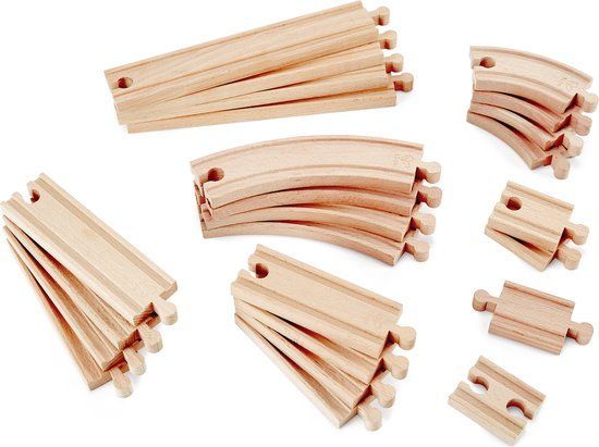 Hape Super uitbreidingsset E3707 - Houten Trein Onderdelen - 12 Stuks
