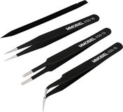 MMOBIEL 3x Pincettenset Industriële Precisie ESD Pincet Antistatisch Roestvrij Staal voor Elektronica Gereedschap, Sieraden, Computer, Laboratorium Werk, Knutselen en Hobby's etc.