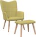 vidaXL Fauteuil avec repose-pieds tissu vert