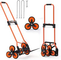 Vevor Chariot d'escalier, Orange, Acier, 111 cm