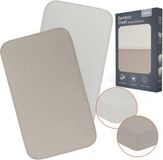 Lionelo Bamboe Hoeslaken Set van 2 - 80x42 cm - Beige/Wit