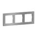 LEGRAND, SEANO+ 3-voudig frame met echt materiaaloppervlak, halogeenvrij thermoplast, duurzame productie en verpakking, kleur: geborsteld staal, 765393