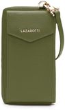 Lazarotti Bologna Leather Zip Around Wallet With Phone Pocket Olive