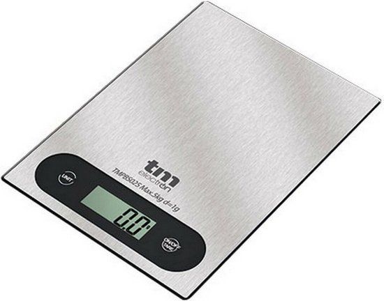 TM Electron Keukenweegschaal - Grijs - 5 kg - Vaatwasserbestendig