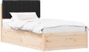 vidaXL Bedframe met Gevoerde Hoofdbord Zwart 100 x 200 cm