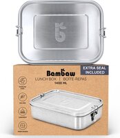 Bambaw Roestvrij Staal Vershoudbakje 1400 ml - RVS Lunchbox - Meal Prep Bakje - Luchtdicht - BPA-vrij