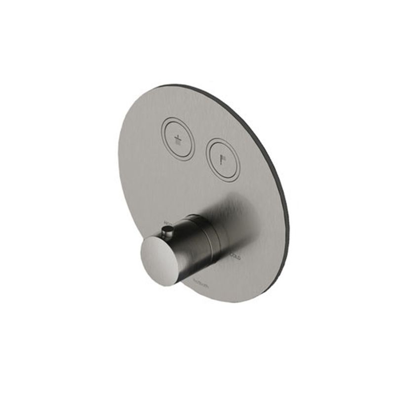 hotbath Douchekraan Cobber Inbouw Thermostatisch Rond Geborsteld Nikkel 2 Pushbuttons