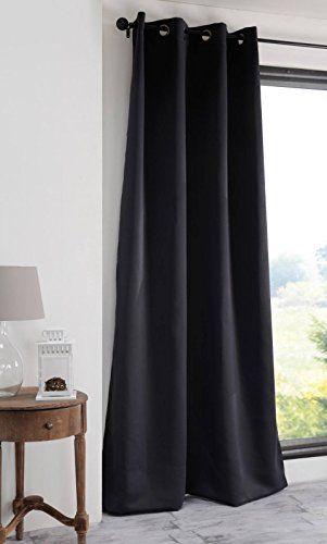 Lovely Casa R91840015 NOTTE gordijn, polyester, 140 x 280 cm, zwart