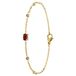 Lucardi Dames Stalen goldplated armband vintage ruby