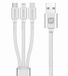 Swissten Textile 3-en-1 câble 1,2 m USB-câble Argent