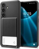 Spigen Liquid Slot - Hoesje Geschikt voor Samsung Galaxy S24 Plus - Back Cover met Pasjeshouder voor 1 Pasje - Zwart