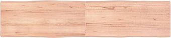 vidaXL Tafelblad Natuurlijke Rand Eikenhout Lichtbruin 180x40x(2-4) cm