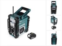 Makita DMR 112 G1 accu bouwradio 7,2 - 18V Bluetooth DAB+ + 1x 6,0Ah accu - zonder oplader