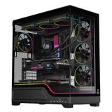 Itek SHOWBUI WAVE 82B - ATX-toren met 4 ARGB-ventilatoren 12 cm inclusief 2 x USB3, Type-C en front- en zijbescherming van donker Temp-glas
