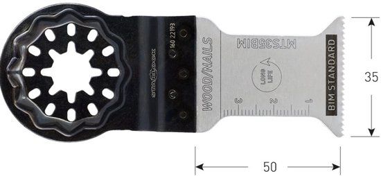 Rotec BIM STARLOCK INVALZAAGBLAD TYPE MTS35BI, 35X50 MM