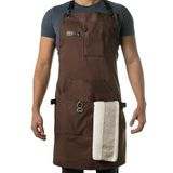Asaya Chef schort voor mannen en vrouwen + handdoek en flesopener - 10 oz canvas