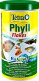 Tetra Phyll Flakes - visvoer voor alle plantenetende siervissen, vlokkenvoer met vitale vezels, 1 liter blik