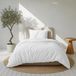 TRANKIELO® - Housse de couette 135x200 cm et taie d'oreiller 80x80 cm - Satin de coton - Blanc - certifié