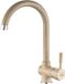Laveo Robinet de cuisine avec bec en forme de U, granit beige
