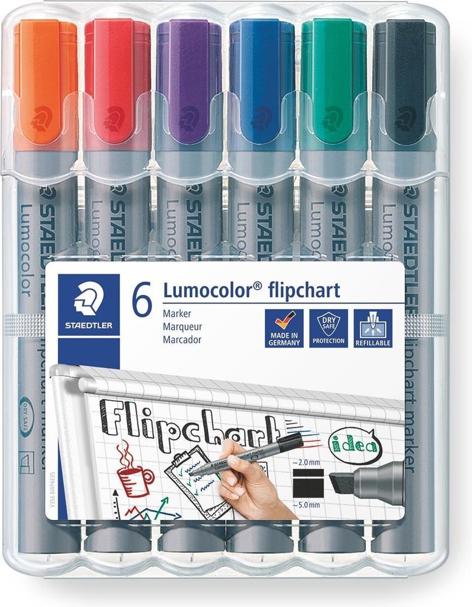 Staedtler Lumocolor flipchart marker beitelpunt - Box 6 st