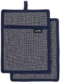 Ladelle Eco Recycled Pannenlap Set - 2 Stuks - Donkerblauw - Katoen