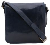 Sac bandoulière homme, en cuir de vachette véritable, avec fermeture magnétique. Fabriqué en Italie