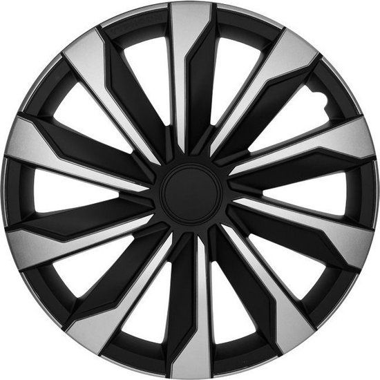 Autostyle Wieldoppen Typhoon 16 Inch Zilver/Zwart (4 Stuks)
