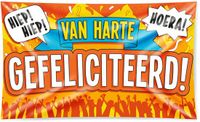 Paperdreams Gevelvlag Gefeliciteerd - 100 x 150 cm - polyester