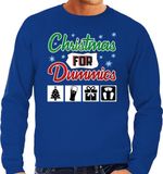 Bellatio Decorations Shoppartners Bv Foute Kersttrui / sweater - Christmas for dummies - blauw voor heren - kerstkleding / kerst outfit XXL
