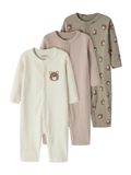 NAME IT Baby Pyjama NBNNIGHTSUIT 3P AOP NOOS Unisex Lange mouw Gebloemd Vintage Khaki 95% katoen, 5% elastaan