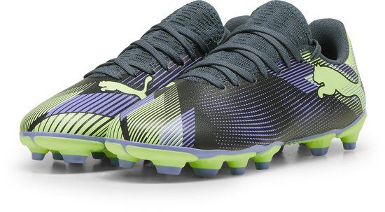 PUMA FUTURE 7 PLAY FG/AG Jr Unisex Sportschoenen - Gray Skies-Elektro Purple-Fizzy Apple-PUMA White - Maat 37