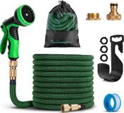 Tuyau d'arrosage flexible de 15 mètres avec raccords métalliques