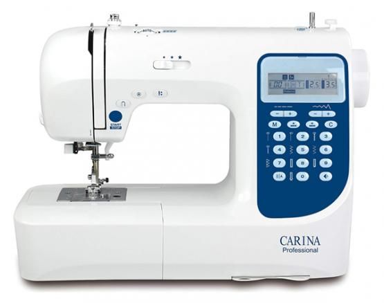 Carina Professional Electric Sewing Machine - Blue/White - 197 Stitches - LED Display - 70W