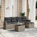 Maison Exclusive - Ensemble de meubles de jardin 6 pièces avec canapé et coussins, gris clair, en polyrotin
