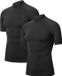 DANISH ENDURANCE Korte Mouw Compressie Top Heren - Onderlaag Shirt - Ademend Mesh - 2-Pack - Zwart - Maat L
