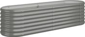 vidaXL Plantenbak 152x40x36 cm Gegalvaniseerd Staal Grijs