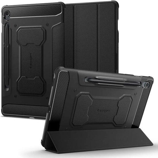 Spigen Rugged Armor Book Case Zwart voor Samsung Galaxy Tab S10 FE / S9 FE