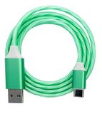 System-S USB 3.1 oplichtende kabel 1 m type C stekker naar 2.0 A stekker adapter in groen