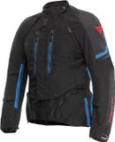 Dainese Super Adventure Absoluteshell S26 waterdichte motorfiets textieljas - Zwart/blauw, Maat 60