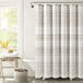Lush Decor Hygge Geo Douchegordijn, Taupe & Wit, 72 Inch