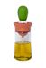 FISURA Oliefles met groene en oranje kwast, 180 ml, oliedispenser met kwast voor grill en keuken, siliconen en glas