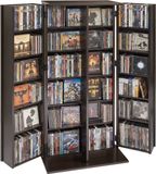 VEVOR Dvd-Kast Met 24 Vakken, Mediakast, Vrijstaande Kast 610 X 368 X 1270 Mm, Ruimtebesparende Cd-Kast voor Cd'S, Dvd'S, Boeken, Game Discs, Woonkamer, Thuiskantoor, Opnamestudio, Zwart