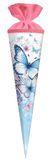goldbuch 97 133 snoepzak vlindertuin 70 cm rond, snoepzak vlinder 70 x 19 cm, cadeauzakje vlindermotief, geschenkverpakking van lakkarton, met viltsluiting, blauw wit