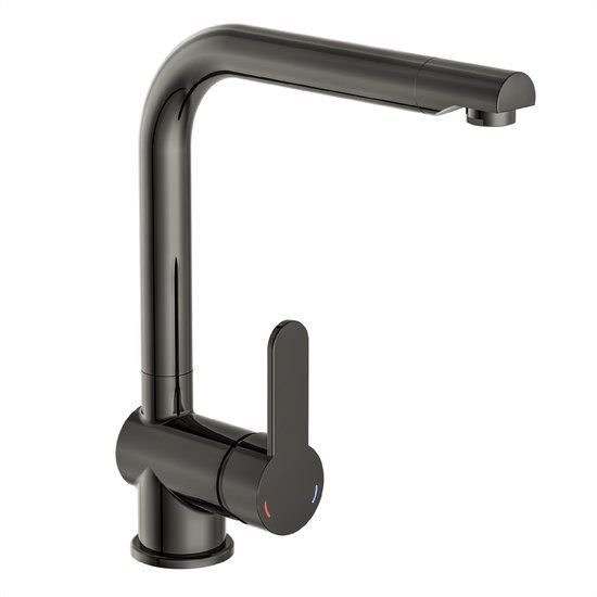 Schütte Rio Design Keukenkraan - Mengkraan - Hoge, Draaibare Uitloop - Zijdelingse Greep - Gunmetal-look