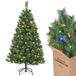 SALCAR Kunstkerstboom met verlichting, 150 cm hoge kleine dennenboom met warmwitte en RGB-kerstverlichting, pvc-kerstboom voor kerstdecoratie