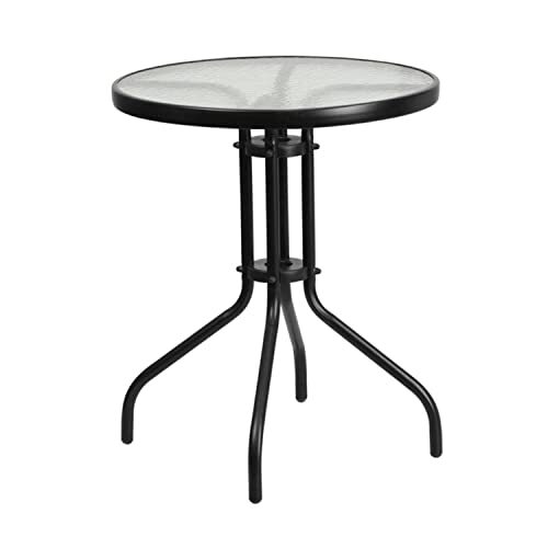 Flash Furniture Flash Meubels 23.75'' Ronde Gehard Glas Metalen Tafel